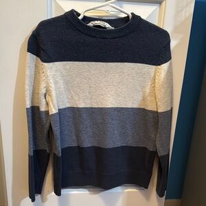 Boys Striped Sweater - Navy and Cream